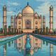 The Taj Mahal in pixel art