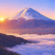 Mount Fuji in pixel art